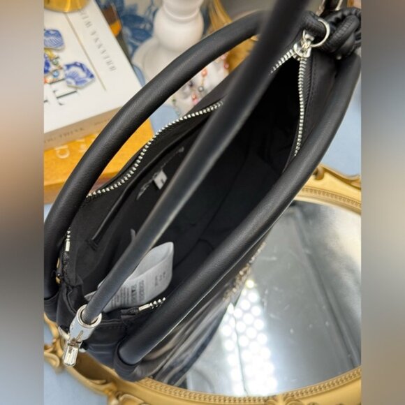 🆕 GANNI 🧿 NWOT Mini Knot Recycled Tech Top Handle Bag, Black - Picture 8 of 14